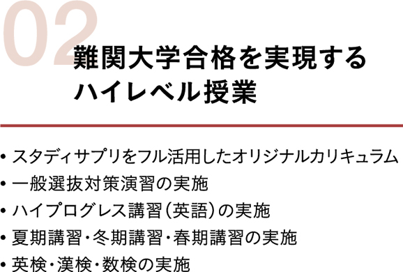 難関大学合格を実現するハイレベル授業